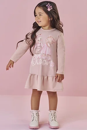 VESTIDO EM TERMOSKIN PELUCIADO BEGE ESCURO KUKIÊ