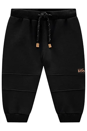 CALÇA JOGGER EM MOLETOM COM PELÚCIA PRETA LUCBOO