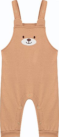 CONJUNTO BODY MANGA LONGA E JARDINEIRA COFFEE KIKO BABY