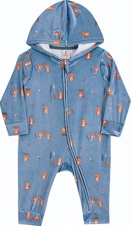 MACACÃO PLUSH AZUL URSINHOS KIKO BABY