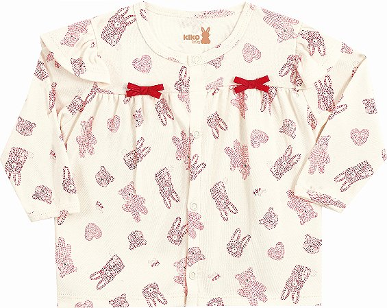 CONJUNTO BODY, CASACO E CALÇA OFF WHITE KIKO BABY