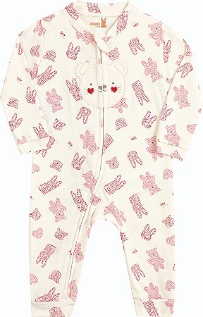 MACACÃO OFF WHITE BICHINHOS KIKO BABY