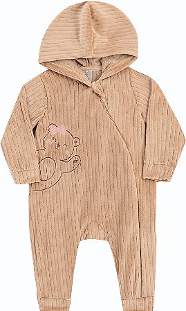 MACACÃO CANELADO URSINHO COFFEE KIKO BABY