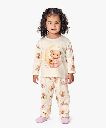 PIJAMA PELUCIADO ROSA BEBÊ KIKO E KIKA