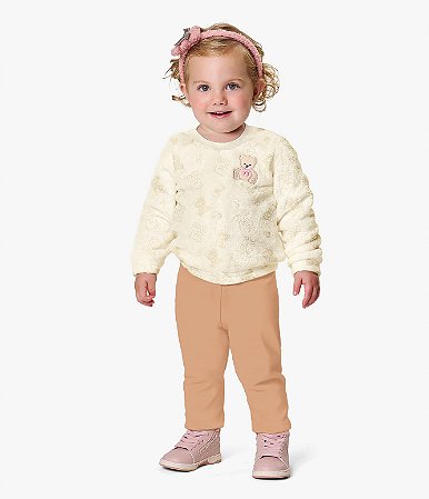 CONJUNTO BLUSÃO E LEGGING OFF WHITE KIKO BABY