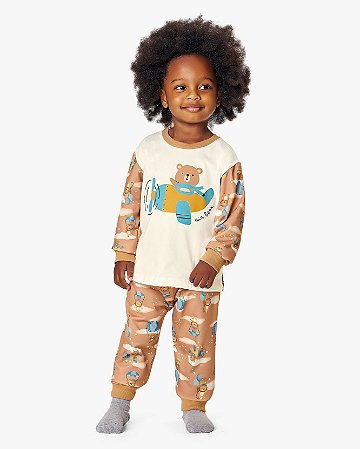 PIJAMA PELUCIADO URSINHO AVIÃO KIKO BABY
