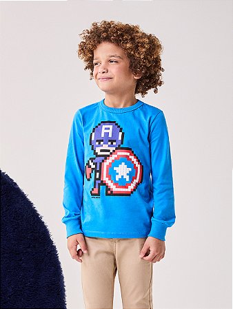 CAMISETA MARVEL CAPITÃO AMÉRICA BIMBI