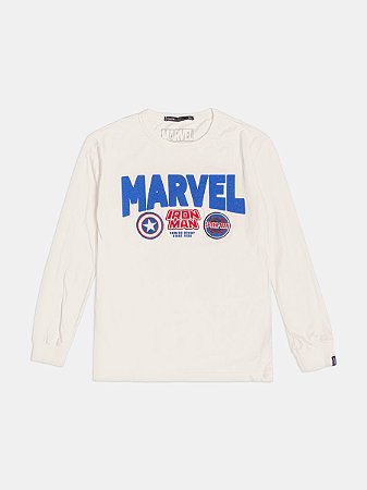 CAMISETA MANGA LONGA COM PATCH MARVEL YOUCCIE