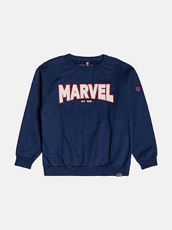MOLETOM COM BORDADO MARVEL MARINHO YOUCCIE