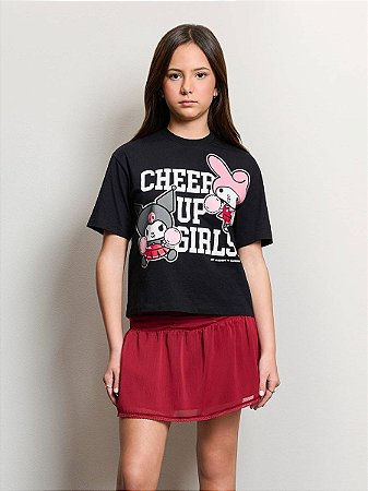 T-SHIRT MY MELODY & KUROMI PRETA I AM AUTHORIA