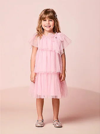 VESTIDO EM TULE COM BABADOS MOMI
