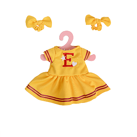 ROUPA DE BONECA COM CABIDE CHEERLEADER E METOO
