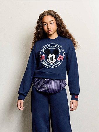MOLETOM SOBREPOSIÇÃO MICKEY NAVY AUTHORIA