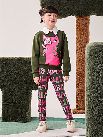 CONJUNTO LEGGING E BLUSA COM ESTAMPA 3D BIMBI