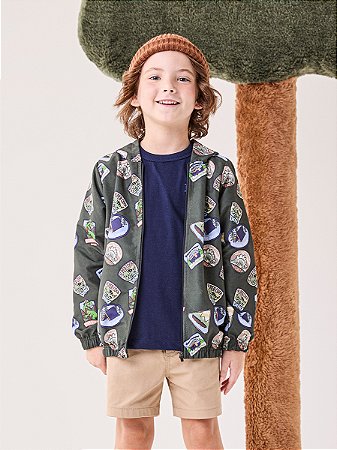 JAQUETA COM CAPUZ DINO CAMPING BIMBI