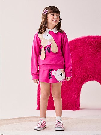 CONJUNTO MOLETOM E SHORT SAIA ORELHINHAS BIMBI
