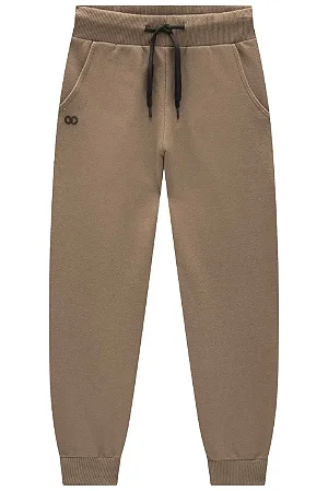 CALÇA JOGGER EM MOLETOM MARROM CLARO LUCBOO