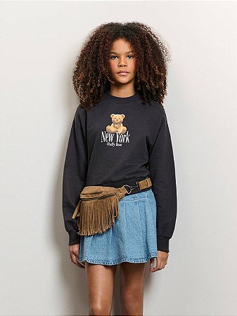 MOLETOM FLUFFY BEAR GRAFITE AUTHORIA