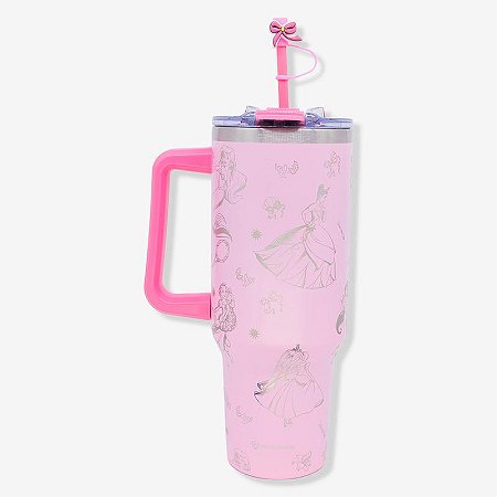 CANECÃO TUMBLER COM PINGENTE 1,15LT PRINCESAS ZONA CRIATIVA