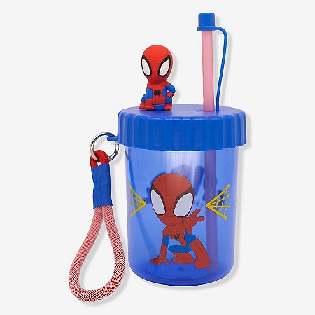 COPO CANUDO FLIP 500ML SPIDER MAN ZONA CRIATIVA