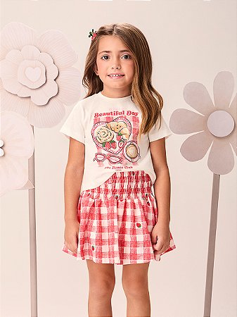 CONJUNTO BLUSINHA E SHORT SAIA CROISSANTS MOMI