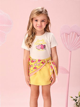 CONJUNTO COM LENÇO AMARELO CITRUS MOMI