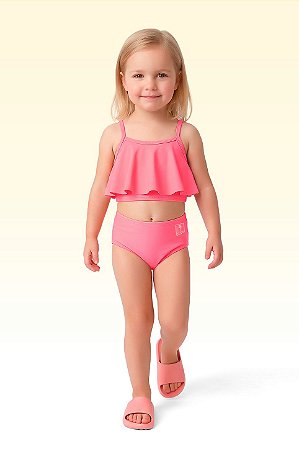 BIQUÍNI EM MALHA PROTEÇÃO UV50+ PINK FAKINI