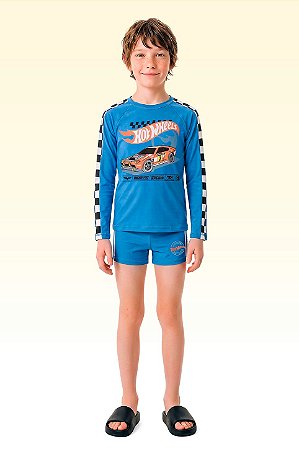 CAMISETA E SUNGA COM PROTEÇÃO HOT WHEELS FAKINI