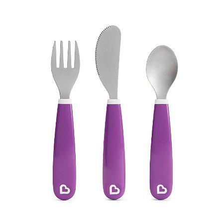 Kit de Talheres em Inox Roxo - Munchkin