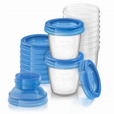 Kit com 10 Potes de Armazenamento de Leite Materno - Philips Avent