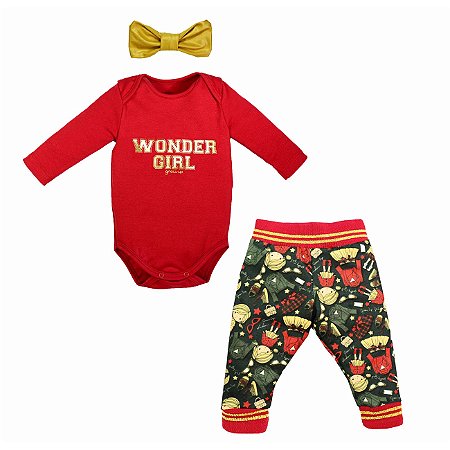 Grw Cj Pg c/ Faixa Wonder Baby Vermelho - Grow Up