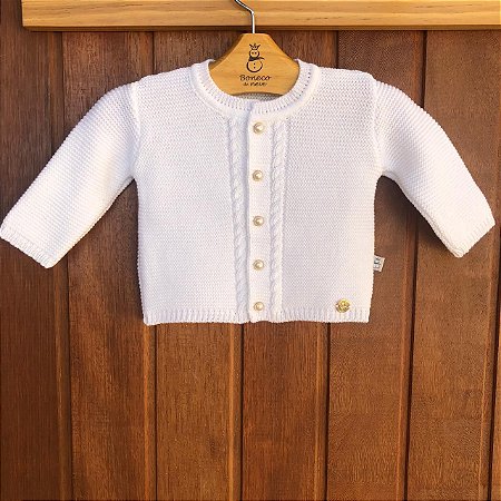 CARDIGAN BRANCO COM BOTOES DE PEROLAS