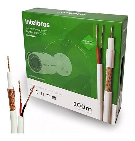 Cabo Coaxial Bipolar Blindado Para Cftv 100mts Intelbras