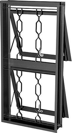Janela Maxim-Ar Vertical 2 Seções Em Aço Com Grade Corrente Sem Vidro Req. 12 Cm - Gerotto Prata