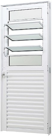Porta De Giro C/basculante Alumínio Branco Vdr Mini Boreal - Jap Caribe Max