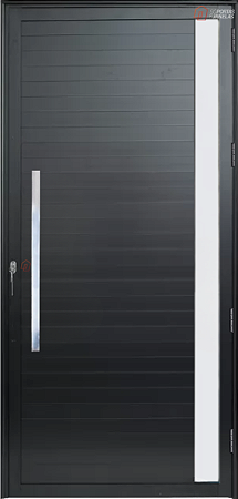 Porta Lambril 1 Visor Vdr. Boreal Com Puxador 80 Cm Alumínio Preto - Spj Premium