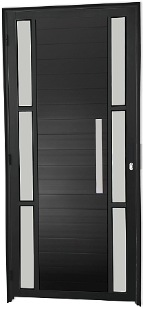 Porta Lambril Visor Duplo Vdr. Boreal Com Puxador 60 Cm Alumínio Preto - Spj Premium