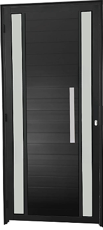 Porta Lambril Visor Duplo Vdr. Boreal Com Puxador 80 Cm Alumínio Preto - Spj Premium