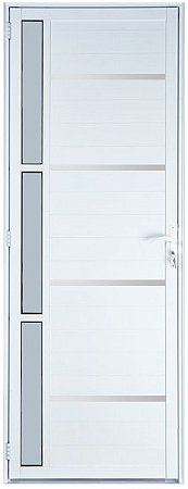 Porta Lambril Frisada 1 Visor Vdr. Boreal Alumínio Branco - Spj Premium
