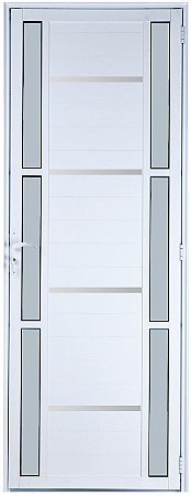 Porta Lambril Frisada Visor Duplo Vdr. Boreal Alumínio Branco - Spj Premium