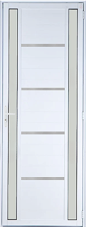 Porta Lambril Frisada Visor Duplo Vdr. Boreal Alumínio Branco - Spj Premium