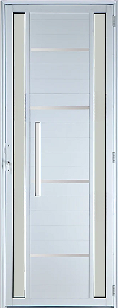 Porta Lambril Frisada Visor Duplo Vdr. Boreal Com Puxador 80 Cm Alumínio Branco - Spj Premium