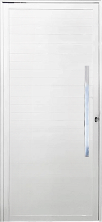 Porta Pivotante Lambril Liso Alumínio Branco C/ Puxador 80 Cm - Spj Premium