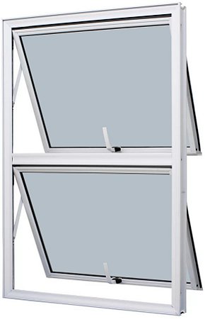 Janela Maxim-Ar 2 Seções Vertical Sem Grade Alumínio Branco Vdr. Mini Boreal Req. 4,3 Cm - Spj Linha 25