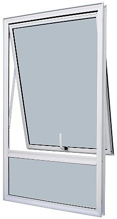 Janela Maxim-Ar 1 Seção Com Bandeira Fixa Inferior Sem Grade Alumínio Branco Vdr. Mini Boreal Req. 4,3 Cm - Spj Linha 25