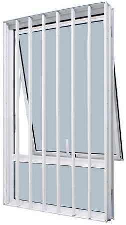 Janela Maxim-Ar 1 Seção Com Bandeira Fixa Inferior Com Grade Alumínio Branco Vdr. Mini Boreal Req. 5,5 Cm - Spj Linha 25