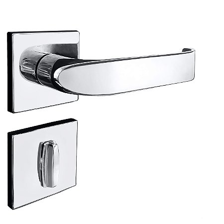 Fechadura Rubi Roseta Quadrada Cromada Wc - União Mundial