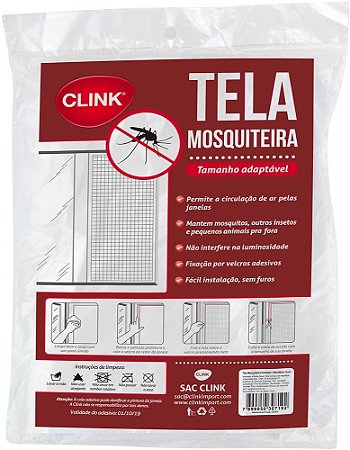Kit Tela Mosquiteiro Proteção Contra Insetos C/ Velcro Adesivo Ajustável