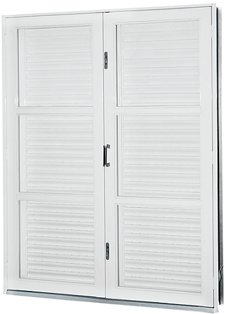 Porta Balcão 4 Folhas Em Aço Branco Com Fechadura Req. 16 Cm - Gerotto Ellegance