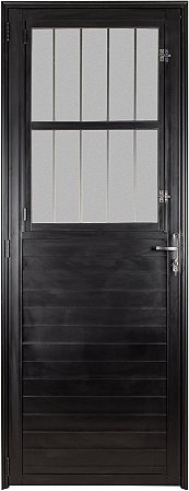 Porta Lambril Com Postigo Alumínio Preto Vidro Boreal - Linha TopSul - Esquadrisul